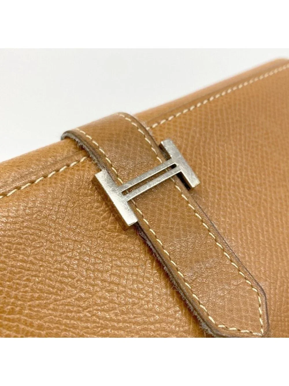 Hermes Trifold Wallet Bearn Dupri Veau Epsom Gold Silver